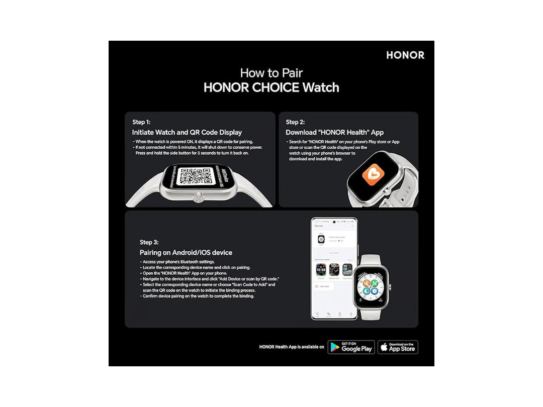 Honor Choice Watch - Black Honor Choice Watch - Black